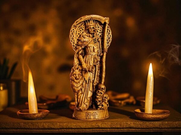 Wood Sculpture Collection-Hel Statue, Hel Norse Goddess Figure, Goddess of Death, Norse Figurine, Viking Statue, Altar Figure, Viking Gift, Norse Lover Gift