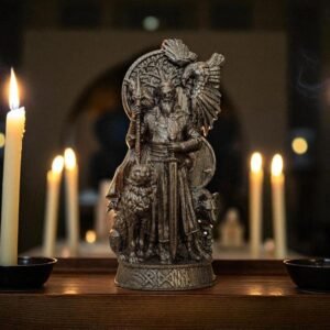 Black Odin statue, Black Allfather Figurine, Wotan, Carved Odin Idol, Norse Mythology Statue, Norse God Odin, Viking Altar, Pagan Altar