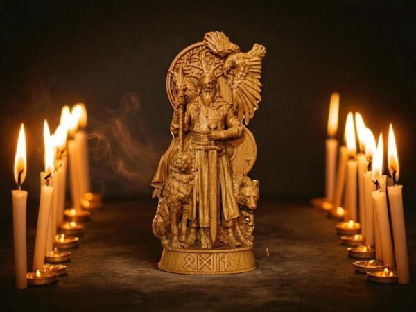 Odin statue, Carved Odin Figure, Allfather, Wotan, Norse God Statue, Viking Statue, Norse Mythology, Norse Pagan, Altar Figurine