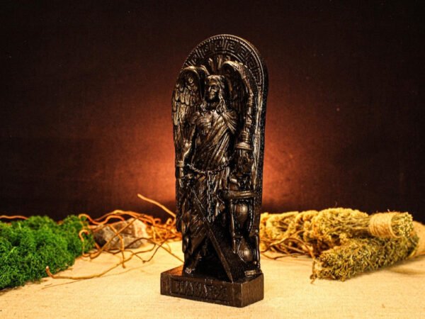 Wood Sculpture Collection-Black Thanatos Statue, Greek God Thanatos, Thanatos Altar Figure, Greek Altar, Greek Mythology, Pagan Figure, Custom God Statue