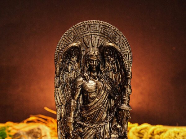 Wood Sculpture Collection-Black Thanatos Statue, Greek God Thanatos, Thanatos Altar Figure, Greek Altar, Greek Mythology, Pagan Figure, Custom God Statue