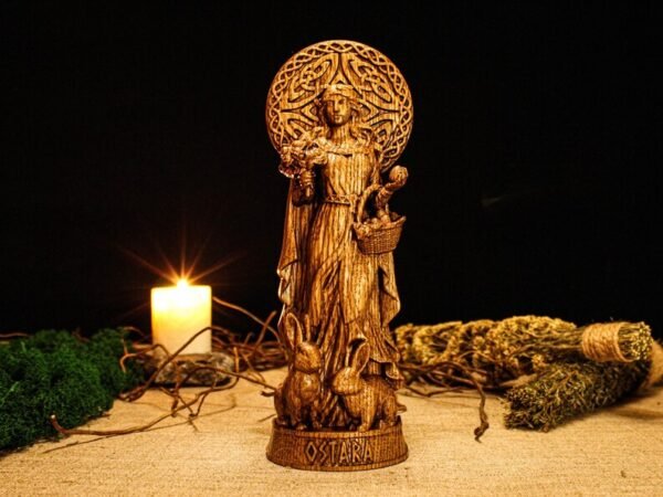 Wood Sculpture Collection-Ostara Statue, Goddess Ostara Figurine, Goddess of Spring, Embrace the Spring Equinox, Pagan Statue, Pagan Altar, Altar Figurine