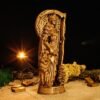Wood Sculpture Collection-Hel Statue, Hel Norse Goddess Figure, Goddess of Death, Norse Figurine, Viking Statue, Altar Figure, Viking Gift, Norse Lover Gift