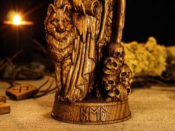 Wood Sculpture Collection-Hel Statue, Hel Norse Goddess Figure, Goddess of Death, Norse Figurine, Viking Statue, Altar Figure, Viking Gift, Norse Lover Gift
