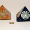 Orgone Pyramid Orgone Energy~Orgone orgonite® medium pyramid, quintuple, fivefold power with 5 gold-plated (24K) MWO by Lakhovsky, Golden Ratio Antenna, EMF Protection