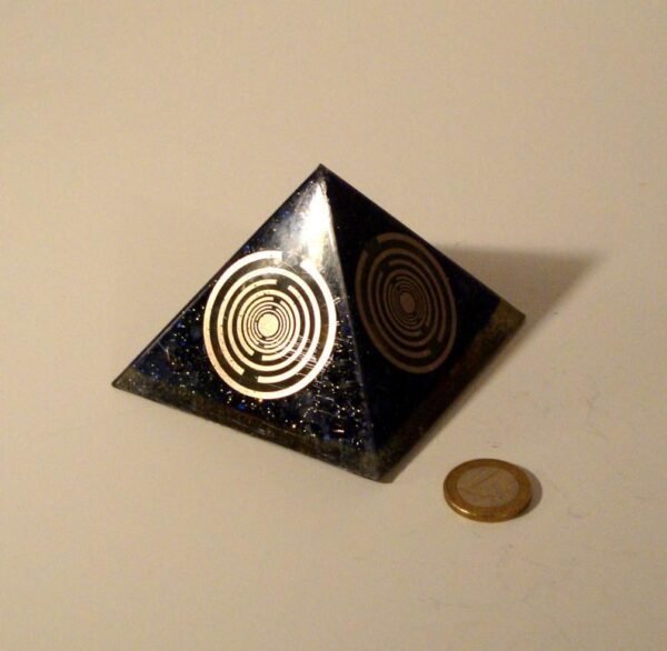 Orgone Pyramid Orgone Energy~Orgone orgonite® medium pyramid, quintuple, fivefold power with 5 gold-plated (24K) MWO by Lakhovsky, Golden Ratio Antenna, EMF Protection