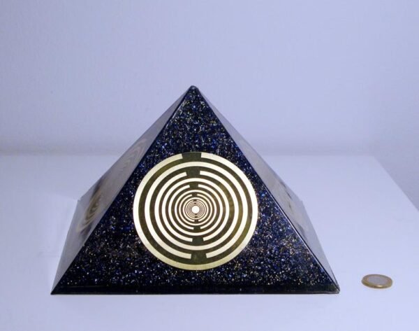 Orgone Pyramid Orgone Energy~Orgone orgonite® Giant Pyramid All Powerful, blue Orgone Generator, 5 gold plated 24K MWO Lakhovsky, Golden Ratio Antenna, Quintuple power