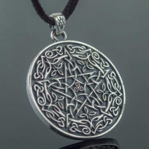 Silver Pentagram Necklace, Pentagram Pendant, 925 Silver Wicca Pendant, Wiccan Amulet, Wiccan Pentagram Necklace, Silver Pentagram