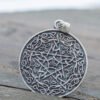 Silver Pentagram Necklace, Pentagram Pendant, 925 Silver Wicca Pendant, Wiccan Amulet, Wiccan Pentagram Necklace, Silver Pentagram