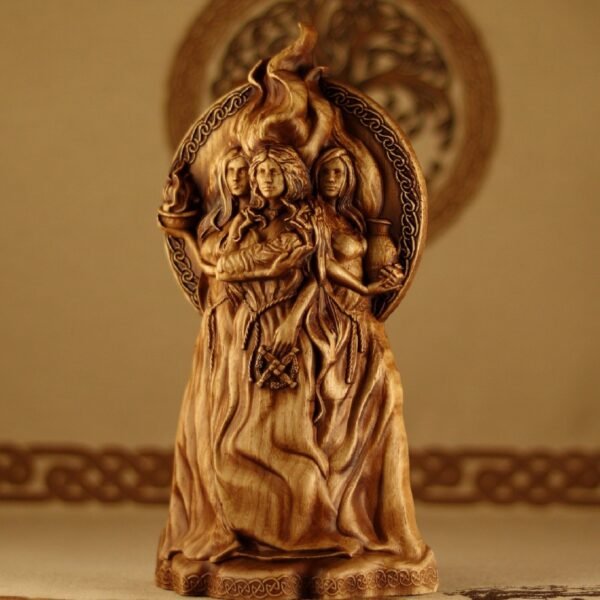 Brigid, Brigid goddess, Fertility Goddess brigid, Imbolc, Brigit goddess Irish goddess Celtic goddess Witchcraft Wooden statue Saint brigid