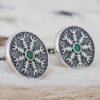 Cufflinks with Helm of Awe Symbol, 925 Silver Cufflinks, Norse Cufflinks, Helm of Awe Cufflinks, Viking Cufflinks, Handmade Norse Jewelry