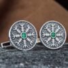 Cufflinks with Helm of Awe Symbol, 925 Silver Cufflinks, Norse Cufflinks, Helm of Awe Cufflinks, Viking Cufflinks, Handmade Norse Jewelry