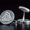 Cufflinks with Valknut Symbol, 925 Silver Cufflinks, Norse Cufflinks, Valknut Cufflinks, Viking Cufflinks, Handmade Norse Jewelry
