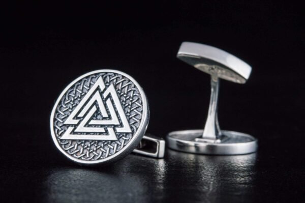 Cufflinks with Valknut Symbol, 925 Silver Cufflinks, Norse Cufflinks, Valknut Cufflinks, Viking Cufflinks, Handmade Norse Jewelry