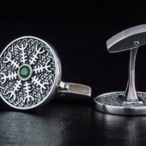 Cufflinks with Helm of Awe Symbol, 925 Silver Cufflinks, Norse Cufflinks, Helm of Awe Cufflinks, Viking Cufflinks, Handmade Norse Jewelry