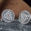 Cufflinks with Valknut Symbol, 925 Silver Cufflinks, Norse Cufflinks, Valknut Cufflinks, Viking Cufflinks, Handmade Norse Jewelry