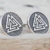 Cufflinks with Valknut Symbol, 925 Silver Cufflinks, Norse Cufflinks, Valknut Cufflinks, Viking Cufflinks, Handmade Norse Jewelry