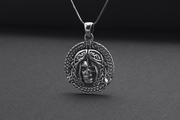925 Silver Hel Pendant, Necklace with Norse Ornament, Hel Jewelry, Norse Jewelry, Hel Goddess Pendant, Handmade Viking Jewelry