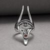 Sterling Silver Egypt Ring, Eye of Horus Ring, Egyptian Anubis Ring, Egyptian Ring with Gem, Anubis Ring, Handmade Egyptian Jewelry