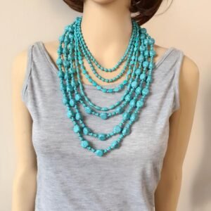Magicun Crystal~look like turquoise necklace acrylic necklace bead necklace