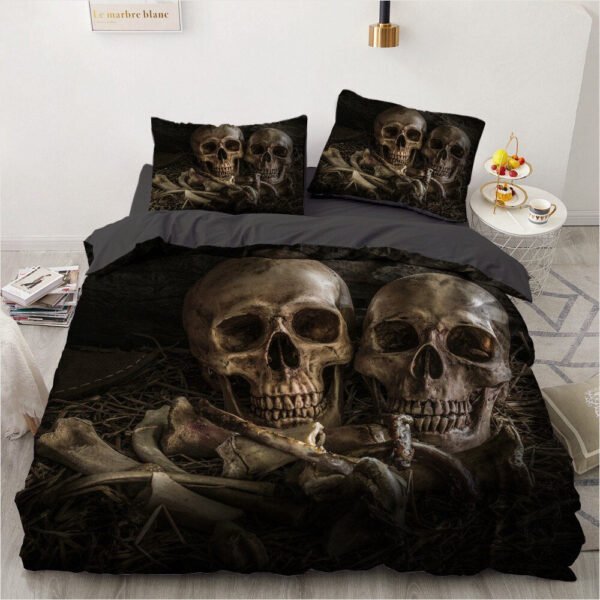 Luxury Bedding Sets 3d Custom,duvet Cover Set Queen/king,quilt/blanket Cover Set,3 Pcs Bed Se,halloween Skull Bed Linen - Bedding Set