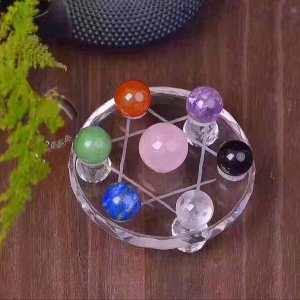Magicun Crystal~natural purple white yellow red powder green black crystal ball seven star array ornaments evil evil lucky  feng shui ball