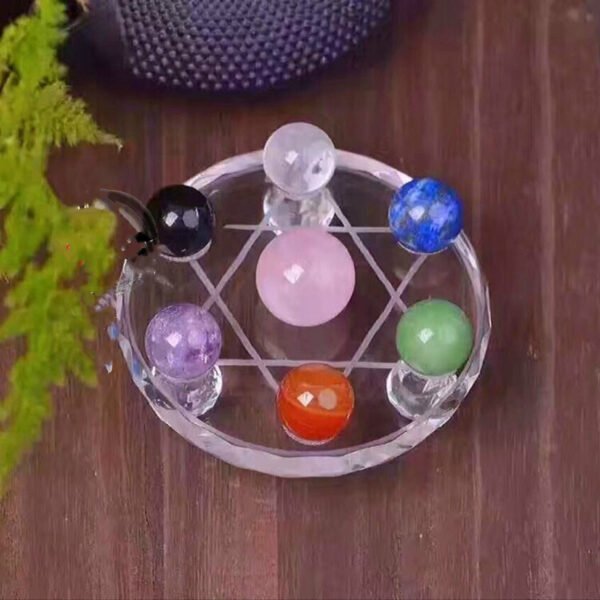 Magicun Crystal~natural purple white yellow red powder green black crystal ball seven star array ornaments evil evil lucky  feng shui ball