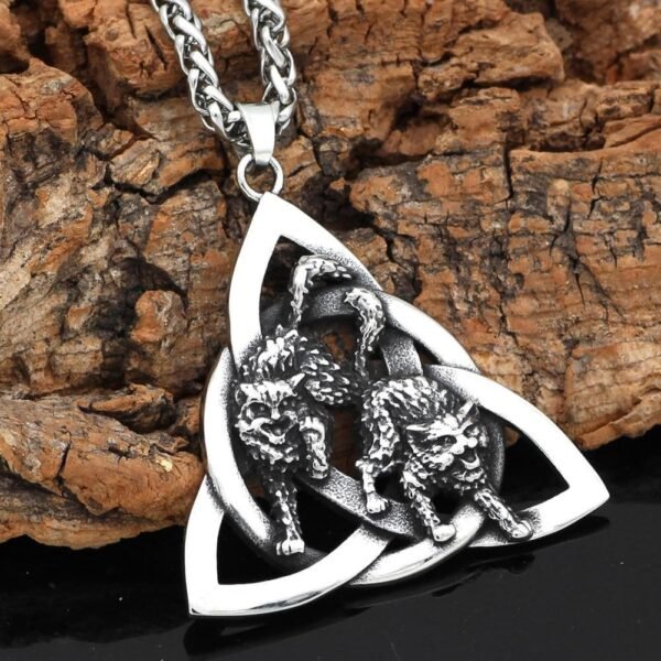Necklaces Freya's Cats Bygul and Trjegul Triquetra Pendant Necklace