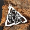 Necklaces Pendant Freya's Cats Bygul and Trjegul Triquetra Pendant Necklace