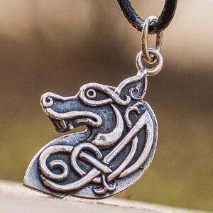 Celtic Wolf Knotwork Sterling Silver Animal Pendant