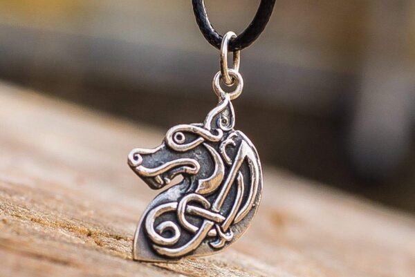 Celtic Wolf Knotwork Sterling Silver Animal Pendant