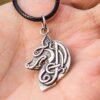 Celtic Wolf Knotwork Sterling Silver Animal Pendant