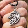 Celtic Wolf Knotwork Sterling Silver Animal Pendant