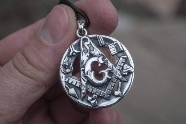 Freemason Sterling Silver Pendant with Masonic Symbols