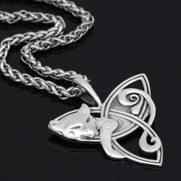 Pendants & Necklaces S925 Sterling Silver Cat on Triquetra Celtic Necklace Ancient Treasures Ancientreasures Viking Odin Thor Mjolnir Celtic Ancient Egypt Norse Norse Mythology