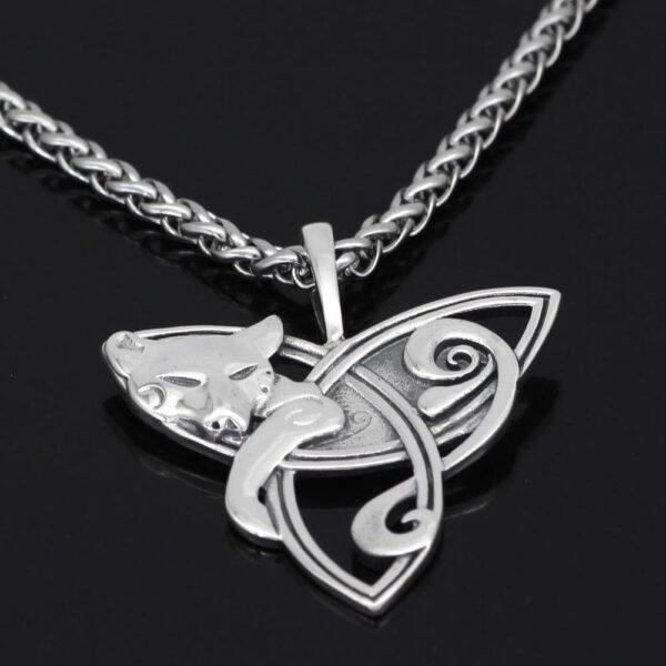 Pendants & Necklaces S925 Sterling Silver Cat on Triquetra Celtic Necklace Ancient Treasures Ancientreasures Viking Odin Thor Mjolnir Celtic Ancient Egypt Norse Norse Mythology