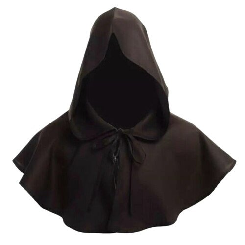 Vintage Medieval Costume Men Women Hooded Renaissance Wicca Pagan Capelet LARP Mantle Cowl Hat Fancy Dress Cosplay Accessory