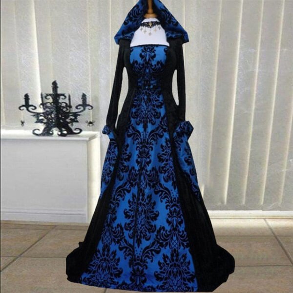 Halloween Costume Wicca Witch Medieval Dress Women Adult Plus Size Scary Cosplay Gothic New Wizard Halloween Costumes Magic Set