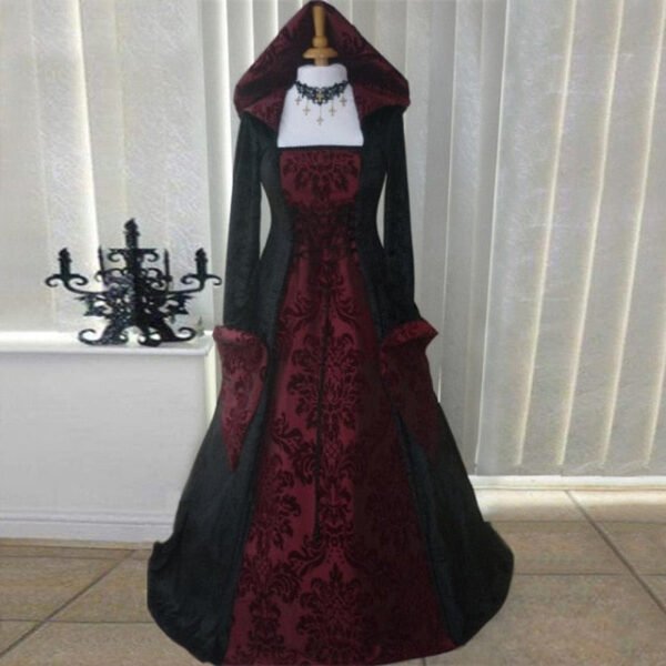 Halloween Costume Wicca Witch Medieval Dress Women Adult Plus Size Scary Cosplay Gothic New Wizard Halloween Costumes Magic Set
