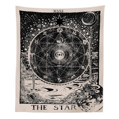 Witchcraft Tarot Tapestry Wall Hanging Sun Moon Wall Tapestry Wall Carpet Psychedelic Tapiz Witchcraft Wall Decor Tapestry