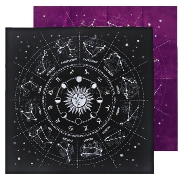 12 Constellations Tarot Card Tablecloth Velvet Divination Altar Cloth Board Game Fortune Astrology Oracle Card Pad