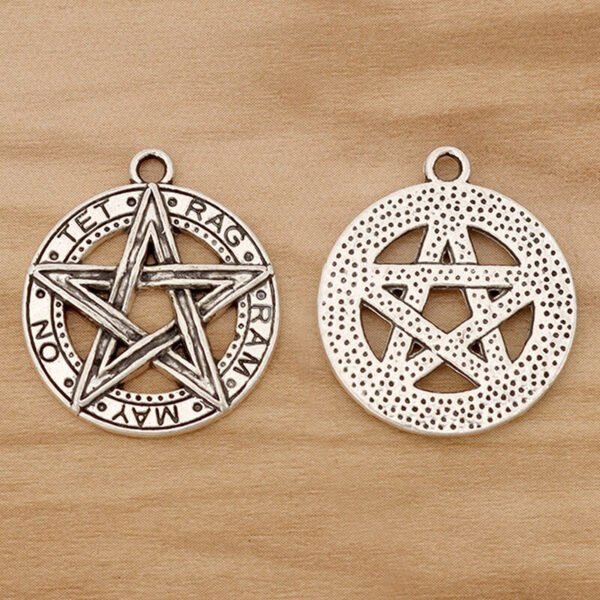 Tibetan Silver Gothic Pentagram Pentacle Charms Pendants Pagan Wicca
