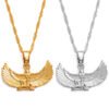 Anniyo Fab Egyptian Goddess Necklace Silver Color/Gold Color Wing Chains Ankh Bib Wicca Pagan Jewelry Egypt Religion #220206