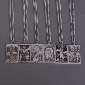 Wicca Tarot Card Waite Major Arcana Pagan Pendant Amulet Necklace Wiccan Jewelry