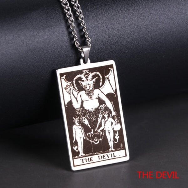 Wicca Tarot Card Waite Major Arcana Pagan Pendant Amulet Necklace Wiccan Jewelry