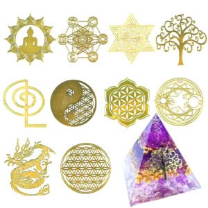 Mix 10pc New Tower Pattern Metal Copper Stickers Energy For DIY Resin Silicone Making Mould Craft Jewelry Tool Jewelry Making