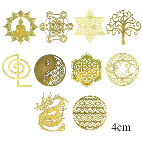 Mix 10pc New Tower Pattern Metal Copper Stickers Energy For DIY Resin Silicone Making Mould Craft Jewelry Tool Jewelry Making