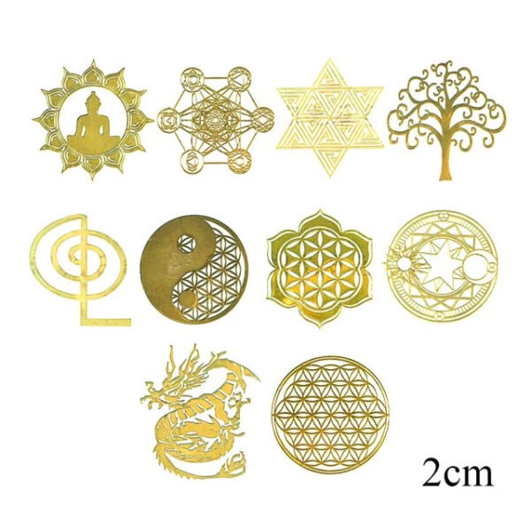 Mix 10pc New Tower Pattern Metal Copper Stickers Energy For DIY Resin Silicone Making Mould Craft Jewelry Tool Jewelry Making