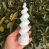 Natural Selenite Lamp Carved Pyramid Tower Healing Crystal Wand Heart Palm Stone Wicca Decor Point White Plate 15cm