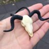 Ram Skull Pendant Necklace 3D Printed,Occult Baphomet Wicca Evil Goat Skull Necklace- Horned Devil Punk Gothic